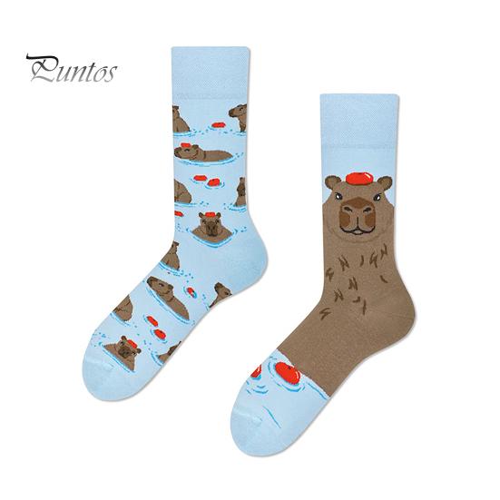

1 пара детских зимних носков, асимметричные, с рисунком животных из мультфильмов, средней длины, противоскользящие, высокоэластичные, для ежедневной носки, для занятий спортом и школой