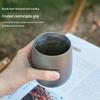 Titanium Double-Layer Camping & Tea Cup: Anti-Scald, Multipurpose for Water, Egg, or Coffee.