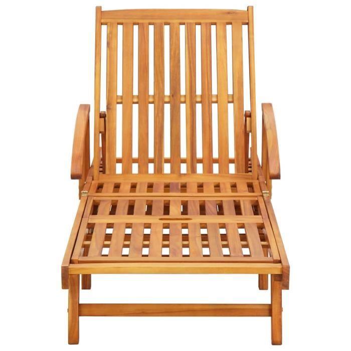VidaXL Chaises longues 2 pcs avec coussins Bois d'acacia solide