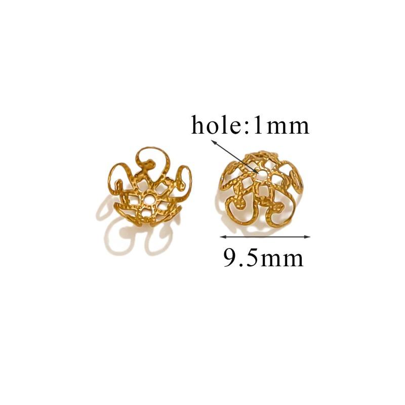 Stainless Steel Petal Bead Caps, Bead Caps with 18k Vacuum Plating, Diy Necklace Bracelet Jewelry