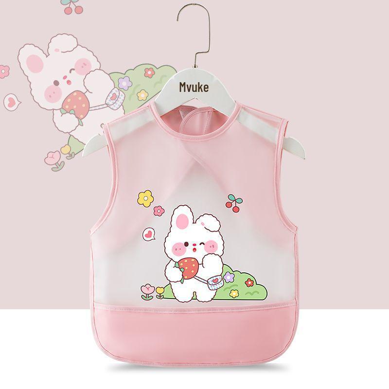 Waterproof Unisex Baby Bib: Anti-Stain Sleeveless Smock for Kids, Reversible Protective Wear.