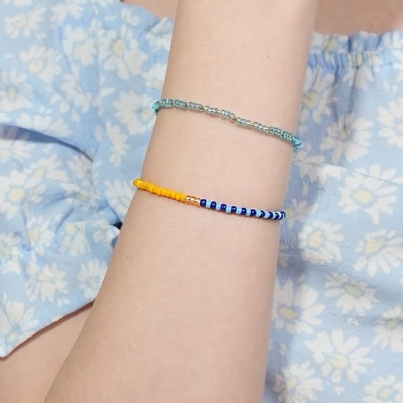 BONBEAU Color Beads Stripe Layered Bracelet