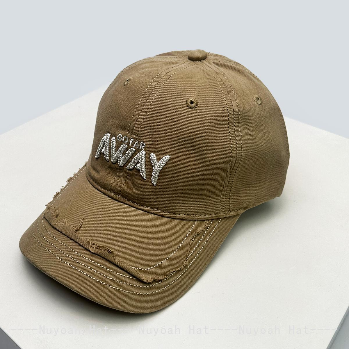 

New Men Women Personal Embroidered Letters Baseball Hats Sunshade Outdoor Versatilebroken Style Peaked Caps Ins Fashion Retro 52-60cm