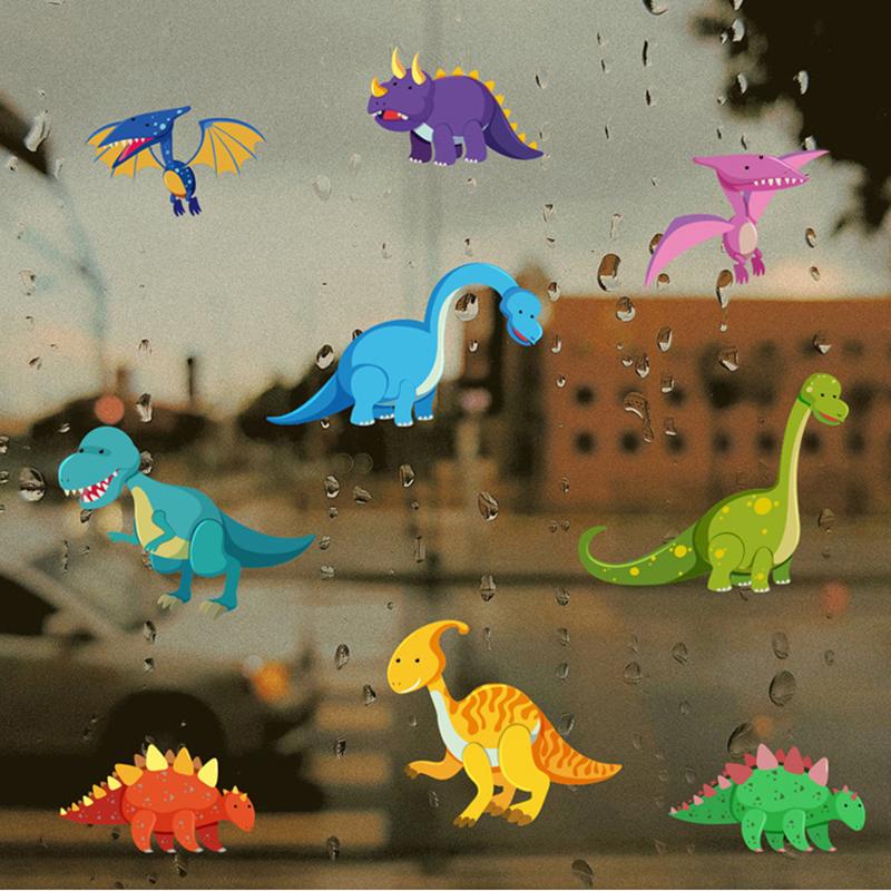 DIY Colorful Dinosaur Wall Stickers for Kids Removable Nursery Kindergarten Living Room Decor Cartoon Dino Decals Easy Peel & Stick