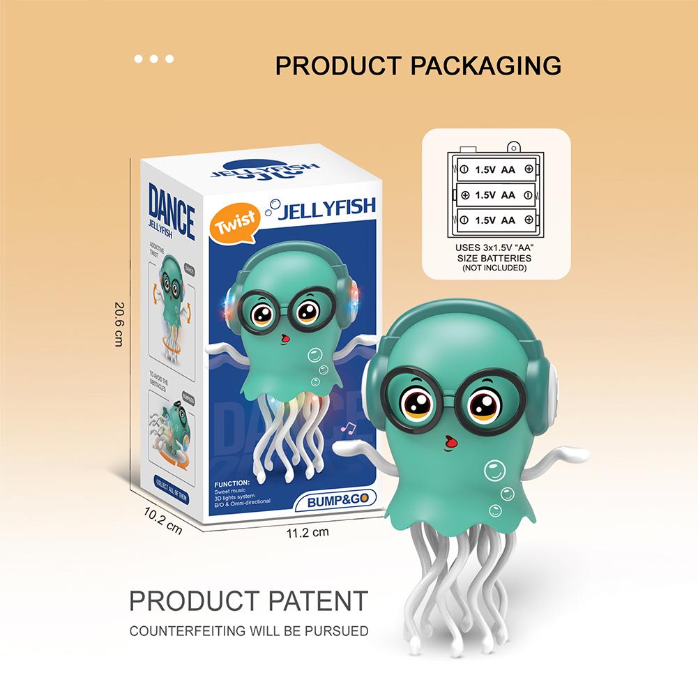 Elektrischer tanzender Tintenfisch Babyspielzeug Automatische Hindernisvermeidung Tintenfisch Interaktive Robotik Stressabbau Geschenk für Kinder Kleinkinder