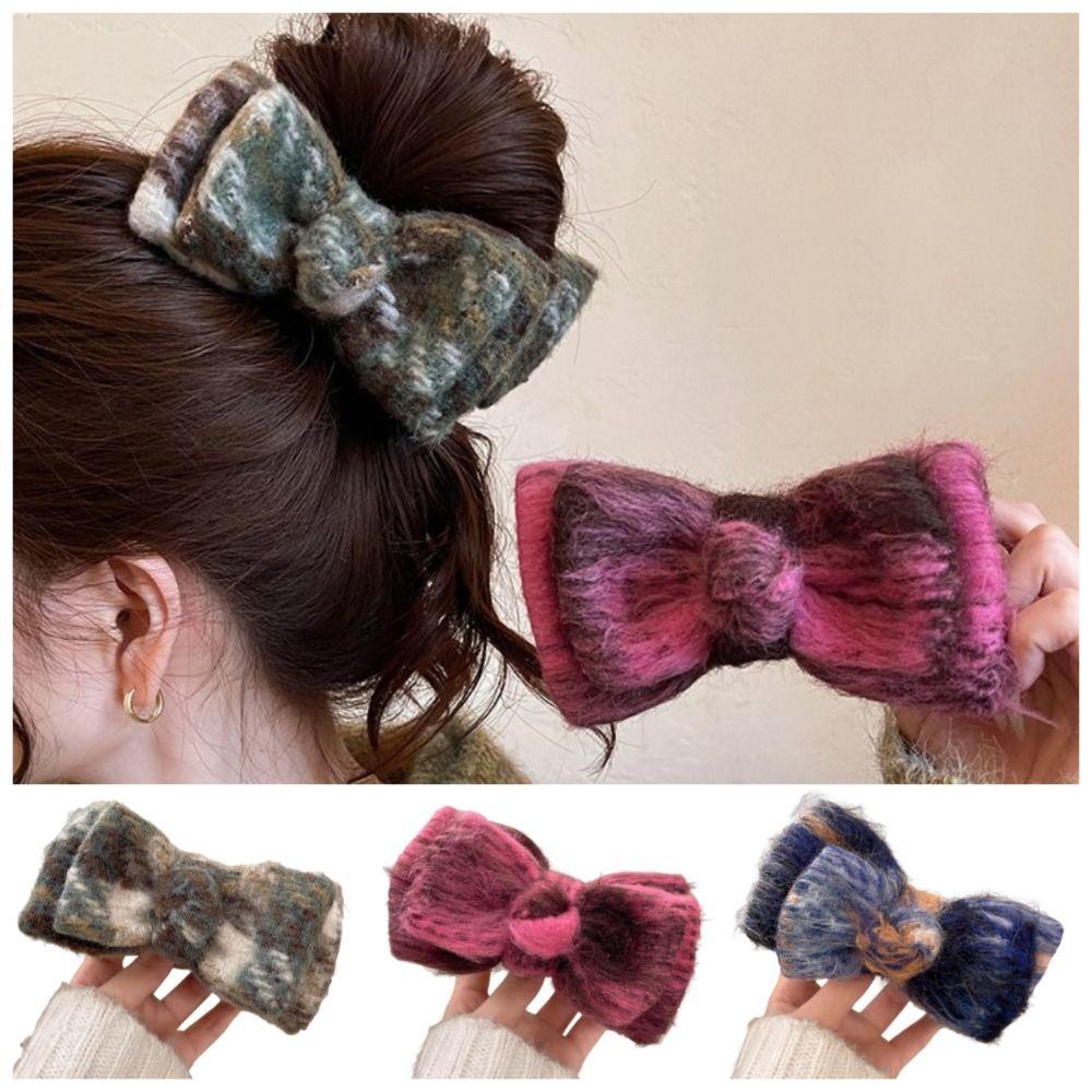 Sweet Fabric Bowknot Hair Claws Korean Style Women Hair Clips Durable Bow Claw Clip  for Women Updo