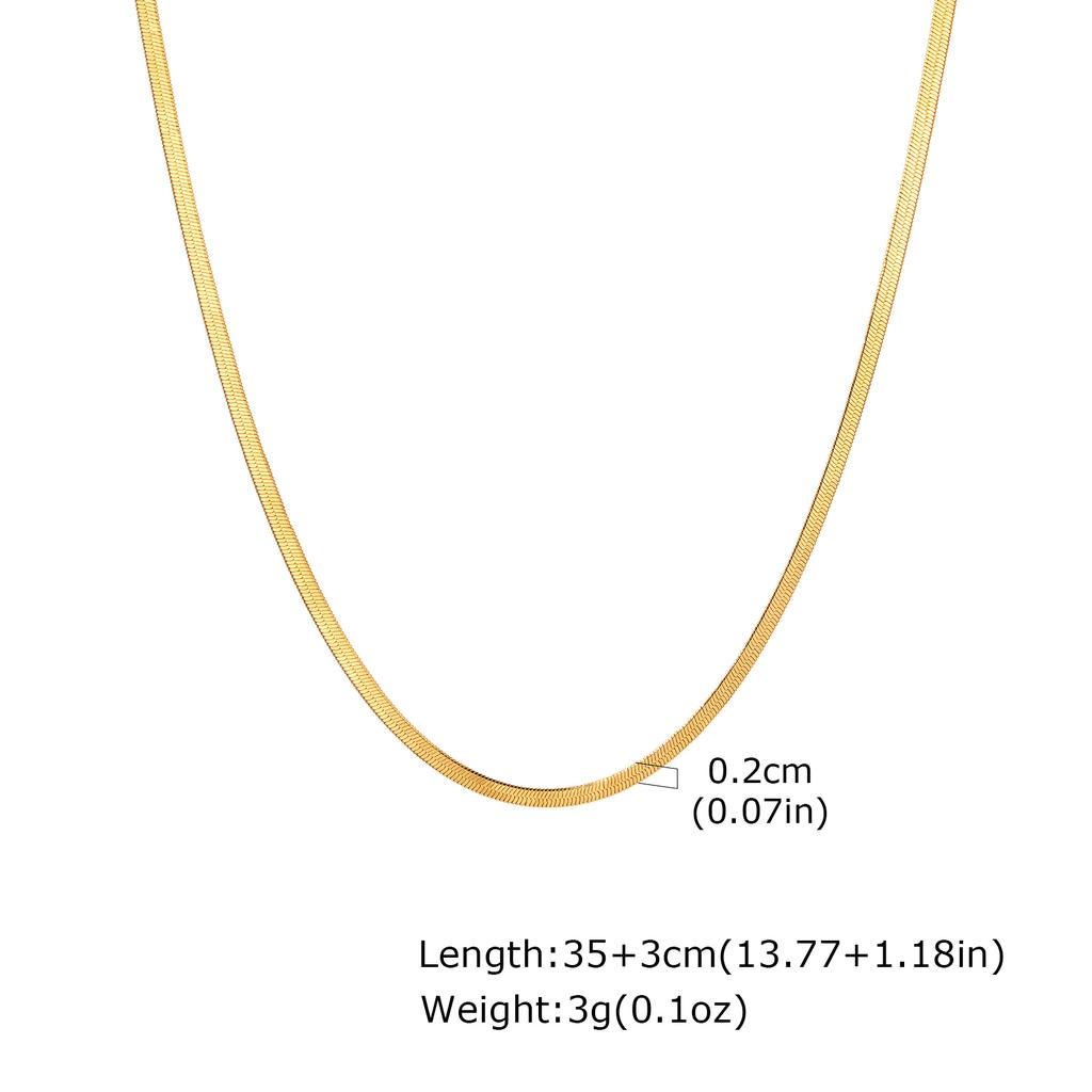 Minimalist Thin Chain Necklace 18K Gold Plated Stainless Steel Tarnish Resistant Waterproof Adjustable Women Layered Necklace
