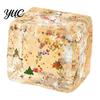 Reusable Stress Relief Hand Toys Christmas Ice Cube Squishy Fidget Toy, Slow Rising Toy Sensory for with Snowflake Glitter, Festive Squeeze
