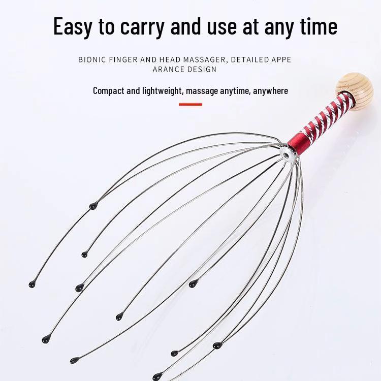 

Octopus Head Massager - Five-Claw Scalp Therapy & Meridian Dredging Tool