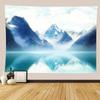 VIKAMA Boho Wall Art Tapestry, Serene Blue Lake and Snowy Mountains Home Decor