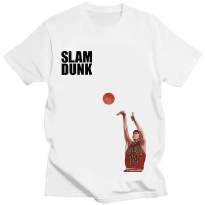 Y2k Unisex's T-shirt Short Sleeved Pure Cotton T-shirt SLAMDUNK Letter Print Breathable, Comfortable, and Minimalist