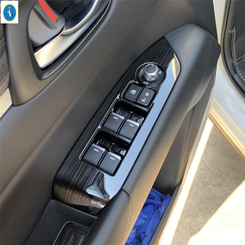 Car Accessories Inner Door Handle Armrest Window Glass Lift Button Control Panel Frame Cover Trim For Mazda CX-5 CX5 2017 -