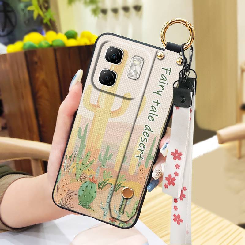 Anti-knock Oil Painting Phone Case For Infinix Hot50i/Smart9/X6531/X6532 Back Cover Wristband Fashion Design Shockproof
