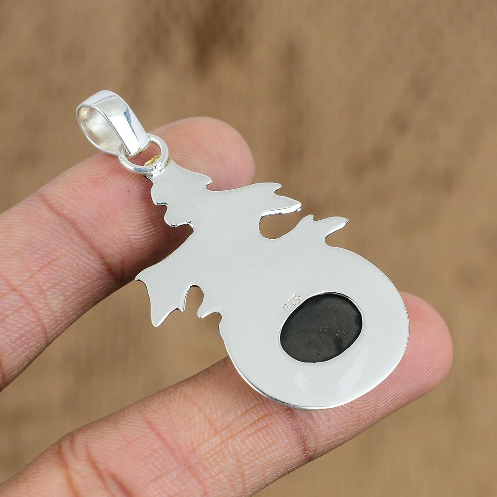 Wedding Gift For Her 925 Sterling Silver Natural Abalone Shell Gemstone Pendant