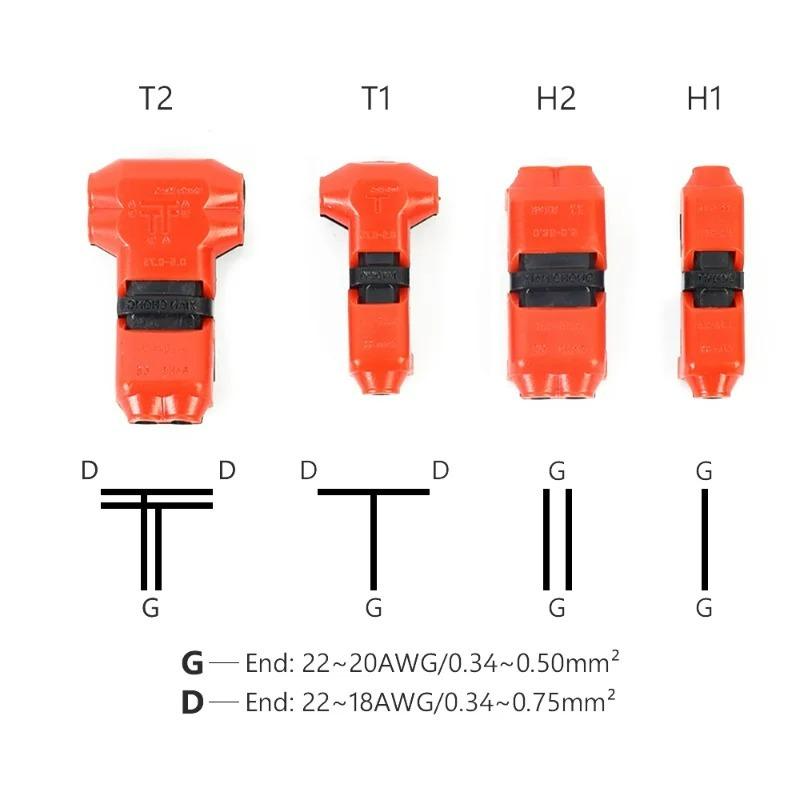 2 In 1 Wire Connector Quick Connect Disconnect Connectors Auto Terminals for Car Wires 8-22AWG LED Transparent Car Connector