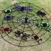 150cm/250cm Huge Spider Web Black/White Halloween Decoration Scary Giant Spider Web Horror Props Haunted House