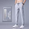 Slim Fit Straight Leg Herren Eisseide Hängehose, Sommer Dünne Herren Leichte Freizeit Hose