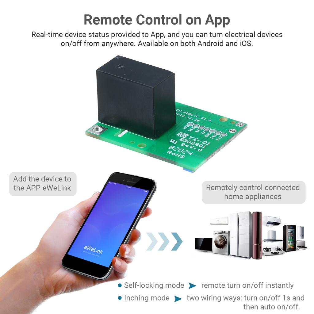 Sonoff RE5V1C - A 5V WiFi Smart Switch Relay Module With Mom
