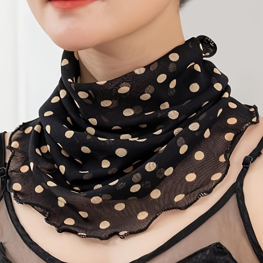 Faux Pearl Pendant Yarn Scarf Fashion Neck Protection Mesh Scarf Elastic Pullover Breathable Neck Scarf For Women