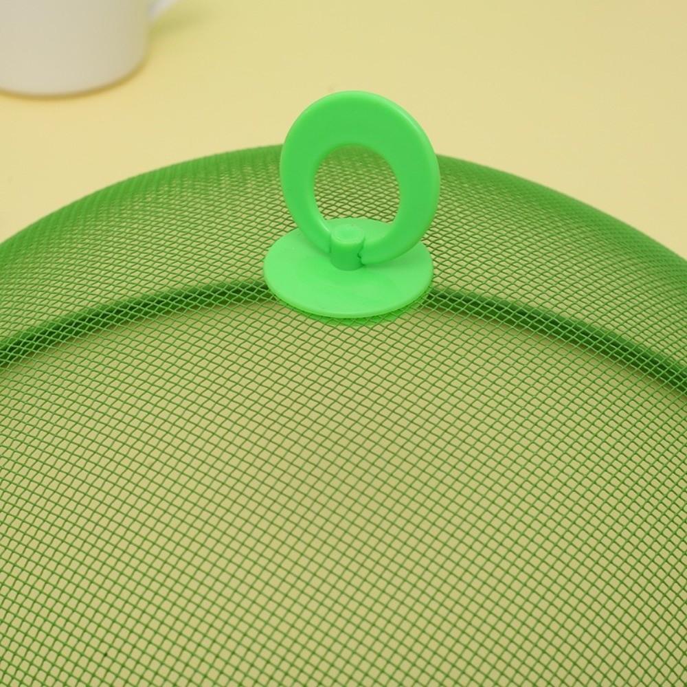 New Round Food Cover Anti-Flying Iron Mesh Dust Cover 28cm Fruit Protective Cover Picnic