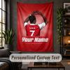 Wall Tapestry Bukayo Saka Print Custom Name Text Wall Hanging Home Decor