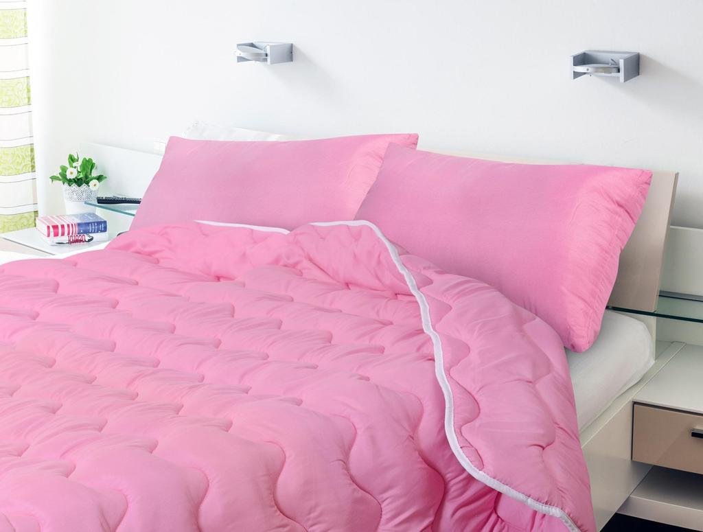 All-Year Quilt Anti-Allergic Microfiber Pink Silicone Various Sizes