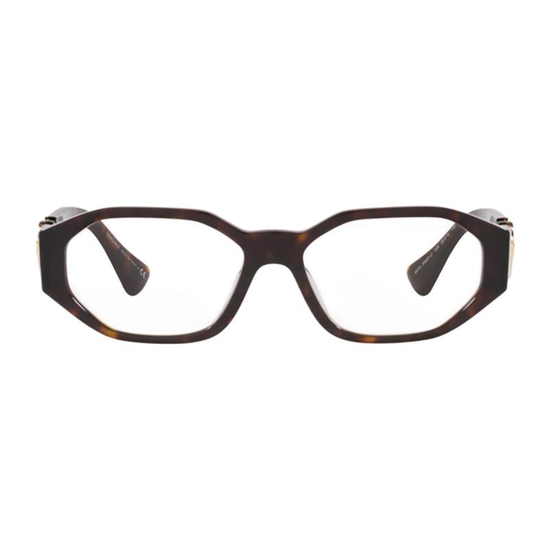 Versace Exquisite Personality Plate Irregular Shape Optical Frame Women's Brown 3438482 VE3320U108-Brown 56