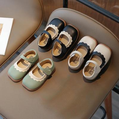 Mädchenschuhe mit weicher Sohle Mode Kinder Lederschuhe Rutschfeste Mädchen Freizeitschuhe Einfacher Kinder Freizeitschuh Retro Mädchen Lederschuh