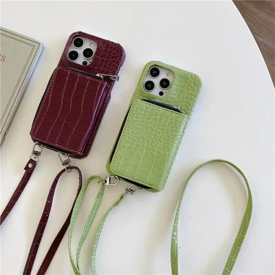 Crossbody Crocodile Skin Phone Case for IPhone 13 12 Mini 16 15 14 11 Pro Max XS XR 8 Plus Zipper Wallet with Card Holder Cover