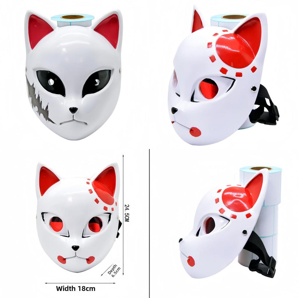 Demon Slayer Sabito Anime Resin Mask With Red Eyes For Christmas And Halloween