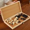 2-In-1 Magnetic Chess Game Wooden Foldable Chess Board Pieces Storage Box Portable Kids Adults Classic Strategy Chess Game