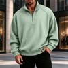 Herren lockeres lässiges Reißverschluss-Sweatshirt mit Stehkragen und langen Ärmeln