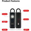 Low Battery Notice Portable Alarm Keychain LED Strobe Light Personal Security Alarm  Women