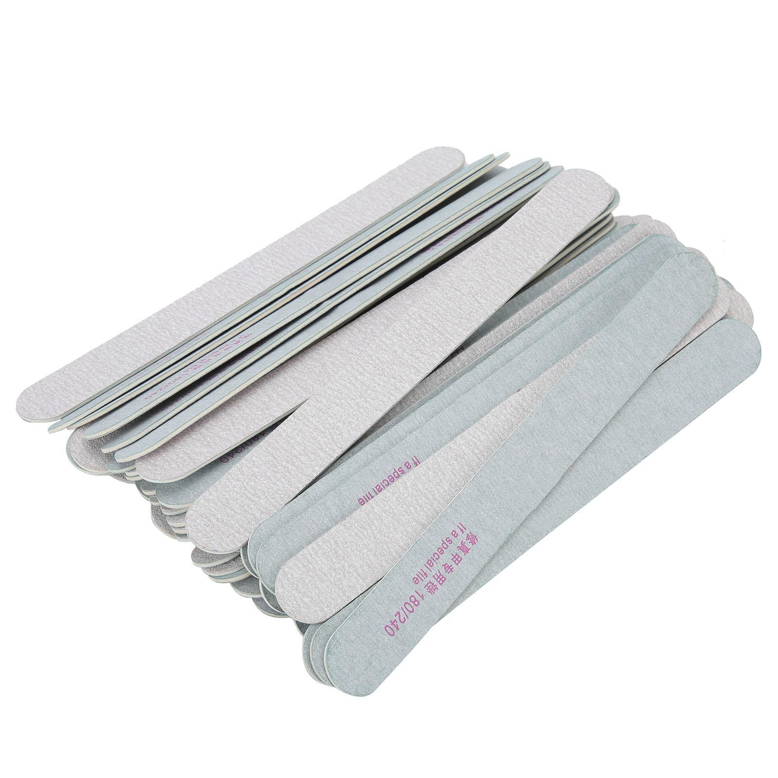 

50pcs Nail Files Double Sided 180/240 Grit Nail Buffering Files for Home Nail Salon