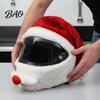 Cycling Helmet Decoration Christmas Santa Motorcycle Cover, Plush Claus Hat Xmas Cover for Decoration, Holiday Accessories Men Accessory