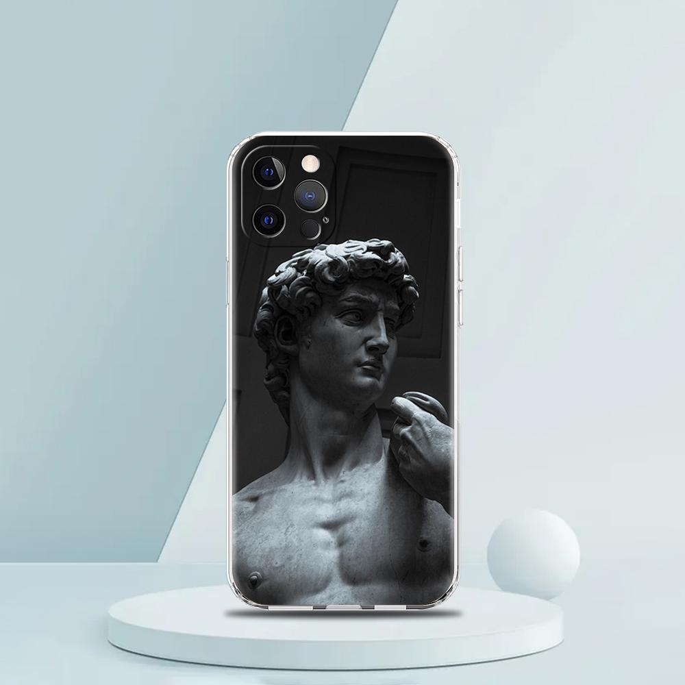 

Graffiti Great Art Aesthetic David Mona Lisa Luxury Phone Case For iPhone 16 15 14 13 12 11 Pro Max XS X XR SE 7 8 Plus Cover iPhone 16 Pro