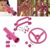 Playground Equipment Swingset Attachments Pink Set Pirate Ship Wheel for Kids Playhouse Climbing
