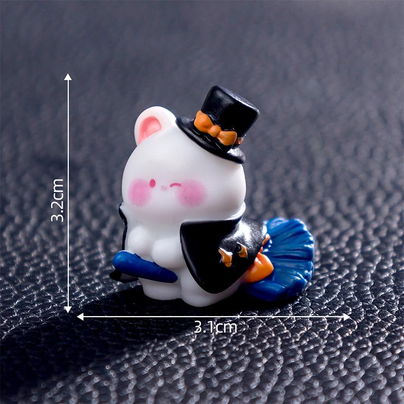 Mini żywiczna statuetka ducha, dyni, zwierzęcia na Halloween, mikro krajobraz, dekoracje na biurko do domu, samochodu