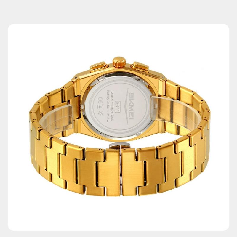 SKMEI Luxury Men Watch Waterproof Luminous Chronograph Date Stainless Steel Watch for Men Quartz Military Men's Watches