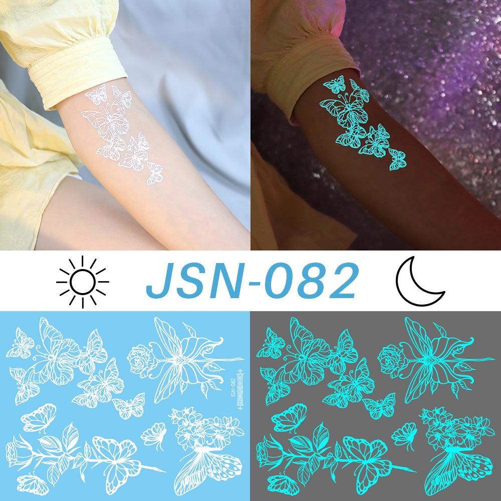 Rikaron Luminous White Henna Mandala & Butterfly Tattoo Stickers - Waterproof.