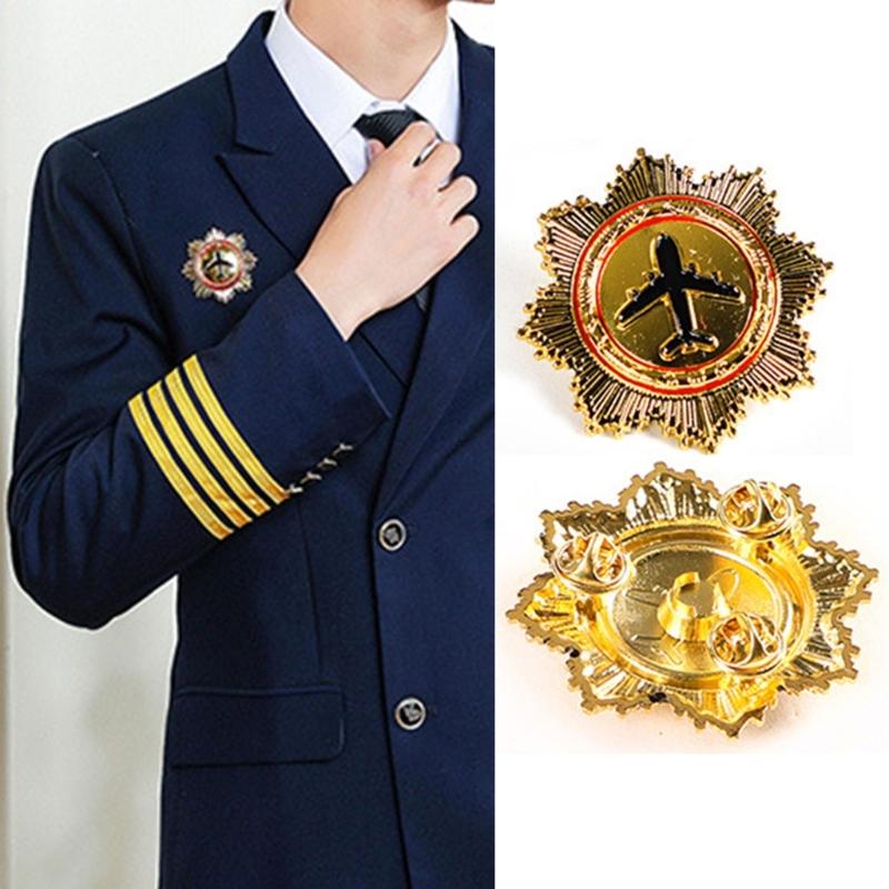 Pilot Badge Captain Chest Badge Aviation Wing Badge Metal Airlines Pin Pilot Badge Pin for Aviation Enthusiasts
