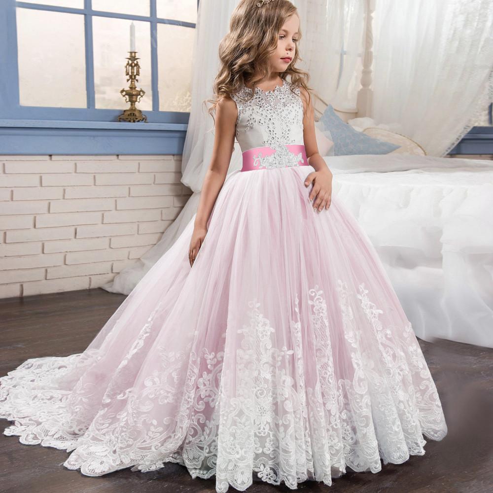 Vestito da Principessa per Bambina con Patchwork di Pizzo per Ragazze