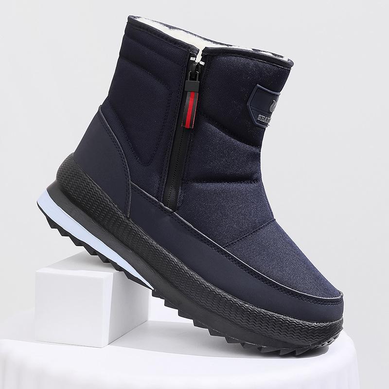 Men's Large Size Waterproof Winter Snow Boots with Thickened Velvet Lining for Warmth and Comfort