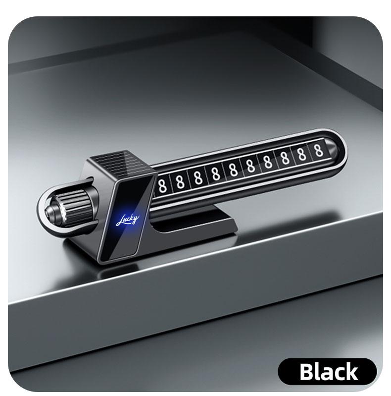Temporary Parking Card Magnetic Car Phone Number Plate Solar Energy Car Accessories with LED Light Parking Phone Number Plate