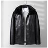 Autumn Winter Turn Down Fur Collar Fleece Lined PU Leather Jacket Men Casual Fashion Coat Warm Outwear Top