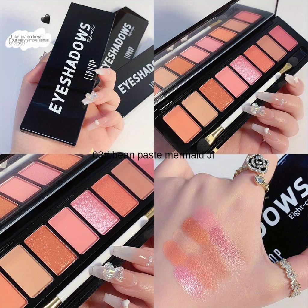 Cold-tuned Cement Gray Eyeshadow Palette Earth Brown Matte Eyeshadow Mashed Potato Pearly Sequins 8-color Students