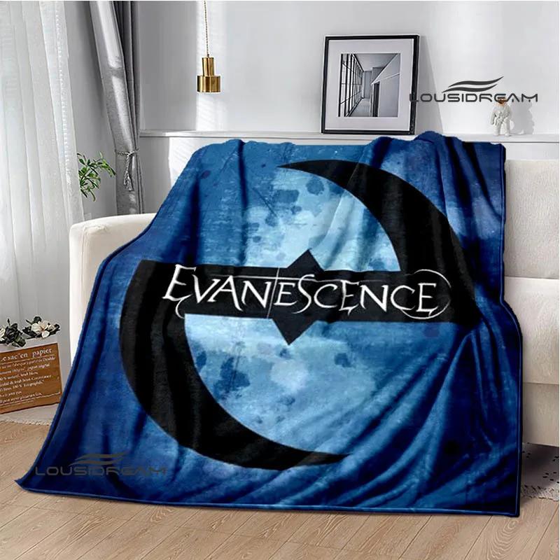 EvaneScence Band Retro Printed Fashion Warm Blanket Flannel Blanket Bed Linings Home Travel Birthday Gift