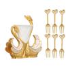 Base Fork Holder Set Elegant Multifunctional Decorative   Flatware with 6 Forks for Fruit Salads Coffee Desserts