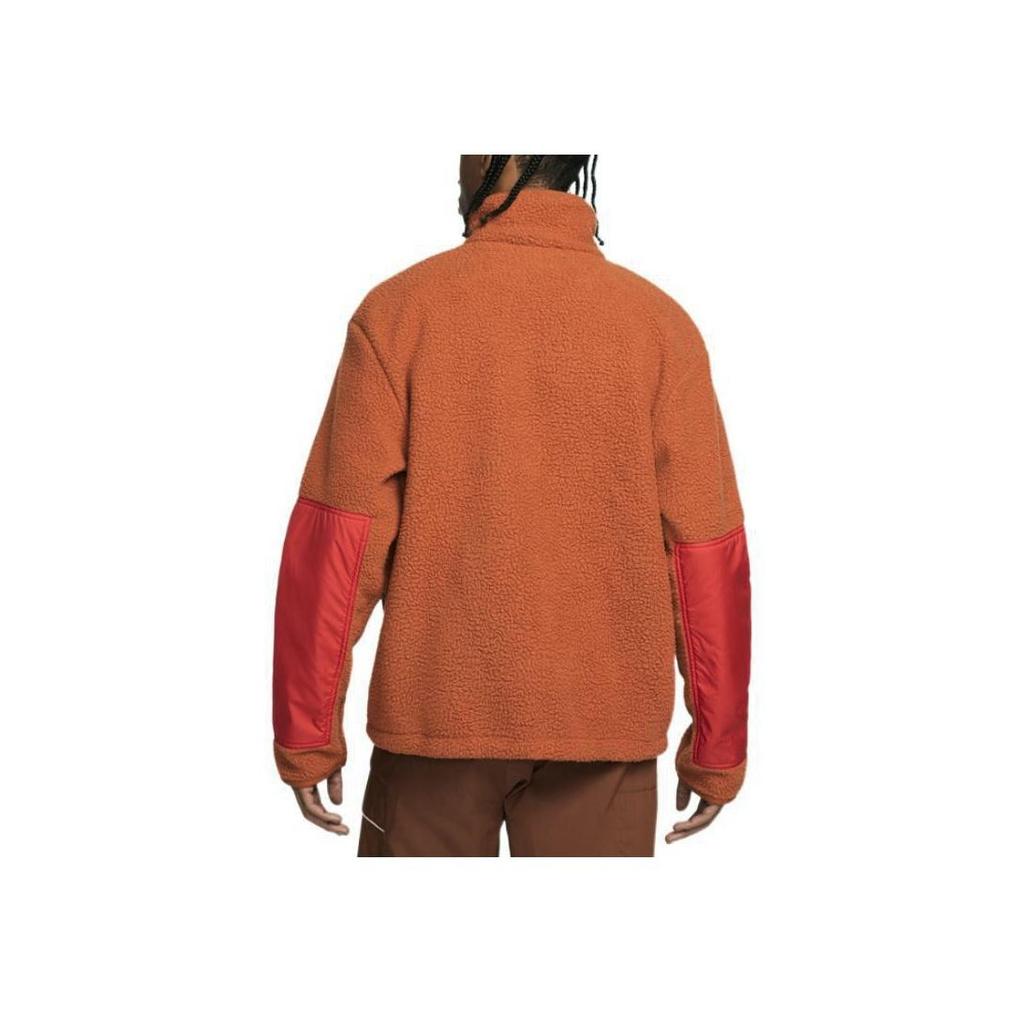 Nike Mens Sherpa Fleece Full Zip Jacket Orange DD5022-246