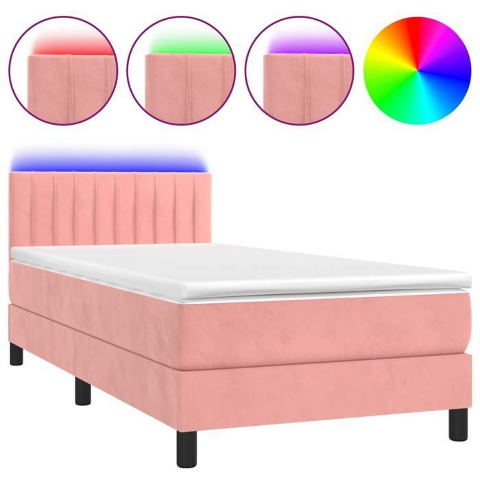 Maison Exclusive - Sommier à lattes de lit avec matelas et LED Rose 80x200 cm